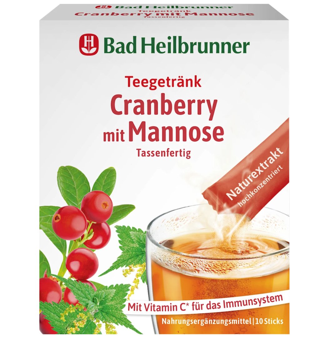 Bad Heilbrunner Teegetränk Cranberry mit Mannose (10 Stück), 12 g