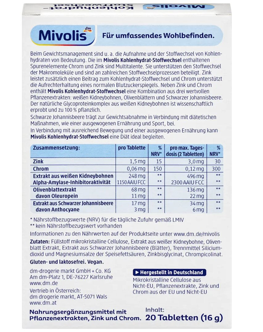 Mivolis Kohlenhydrat-Stoffwechsel, 20 St