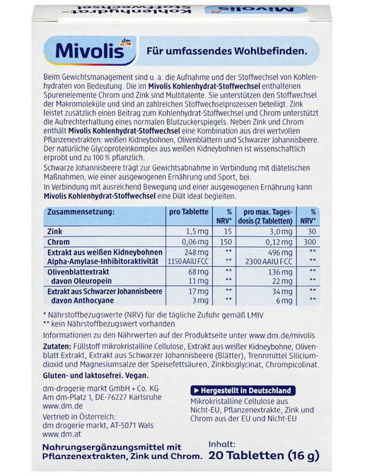 Mivolis Kohlenhydrat-Stoffwechsel, 20 St