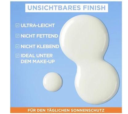 Garnier Ambre Solaire Sonnenfluid Gesicht super UV mit Hyaluronsäure, LSF 50+, 40 ml
