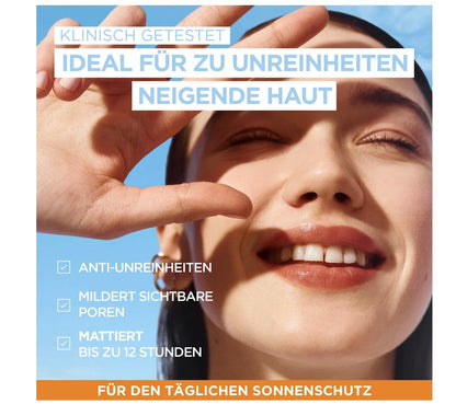 Garnier Ambre Solaire Sonnenfluid Gesicht super UV mit Hyaluronsäure, LSF 50+, 40 ml