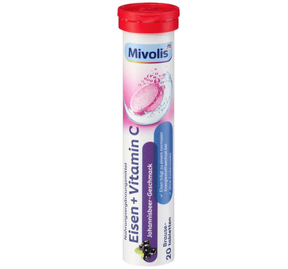 Mivolis 鐵+維生素C泡騰片 20片，82克