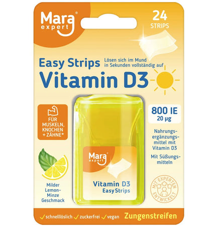 Mara Easy Strips Vitamin D3 Tongue Strips, 24 strips