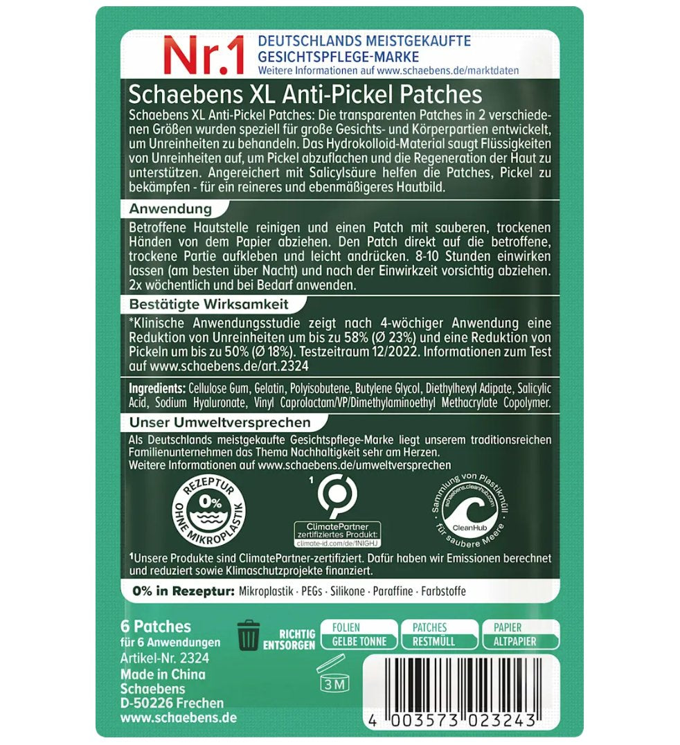 Schaebens Anti-Pimple Patches XL, 6 applications, 1 pc
