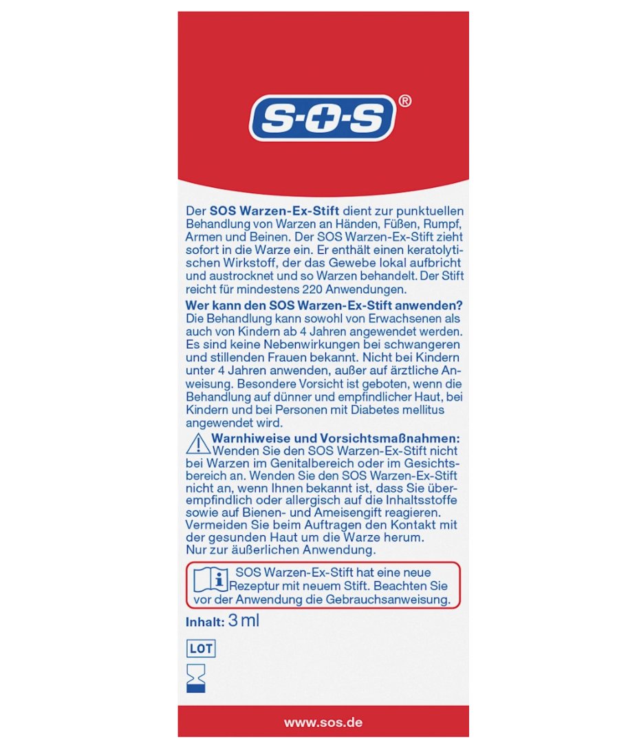 SOS Wart Remover Pen, Warzen-Ex, 1 pc Medical Device
