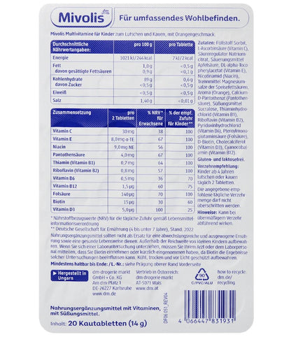 Mivolis Multivitamine für Kinder Kautabletten 20 St, 14 g