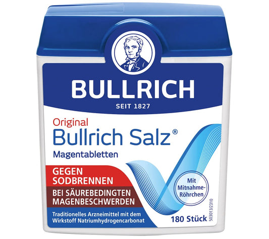 BULLRICH Salt Stomach Tablets for Heartburn, 180 pcs