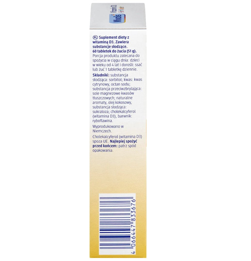 Mivolis Vitamin D3 for Children Chewable Tablets 60 pcs, 51 g