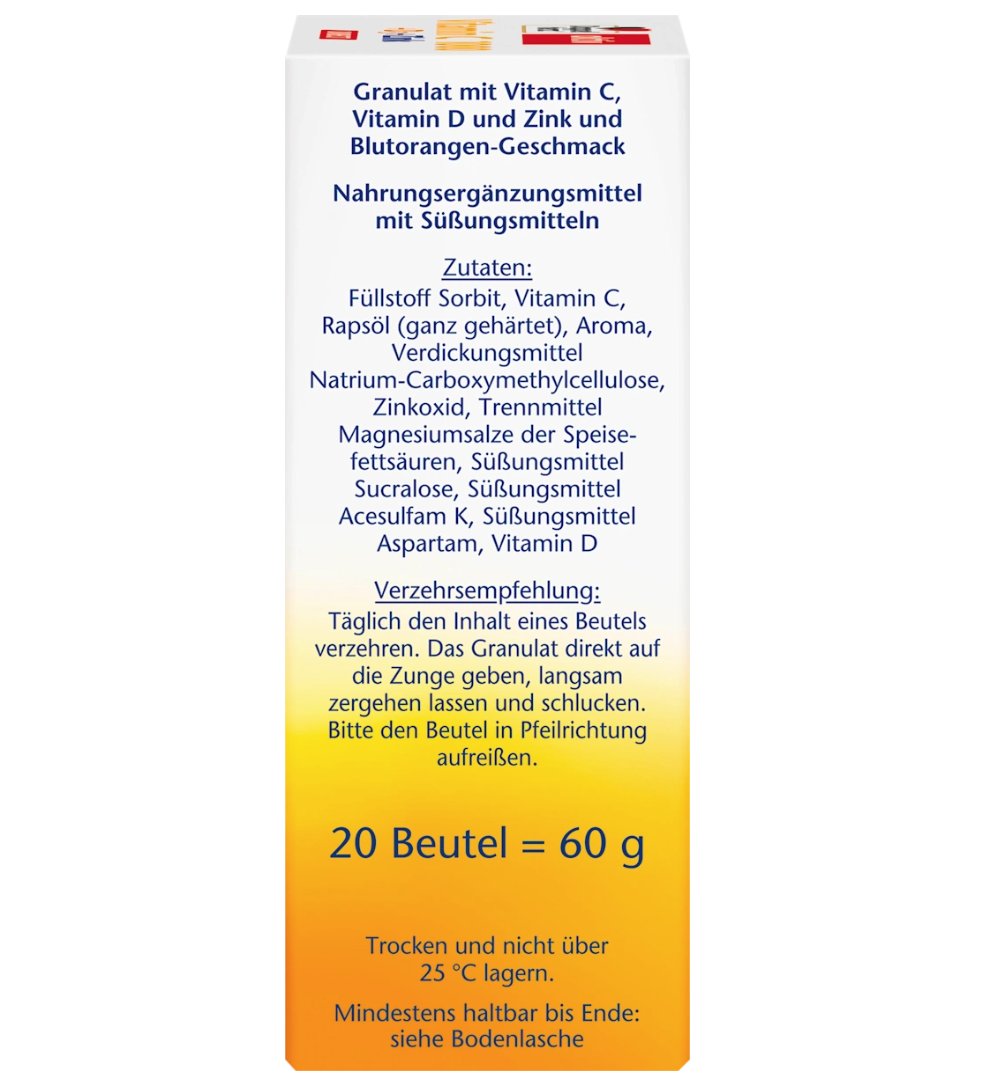 Doppelherz Vitamin C 1000mg + Zinc Direct 20 pc, 60 g