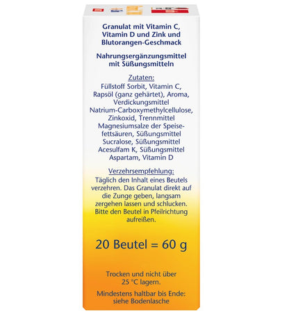 Doppelherz Vitamin C 1000mg + Zinc Direct 20 pc, 60 g