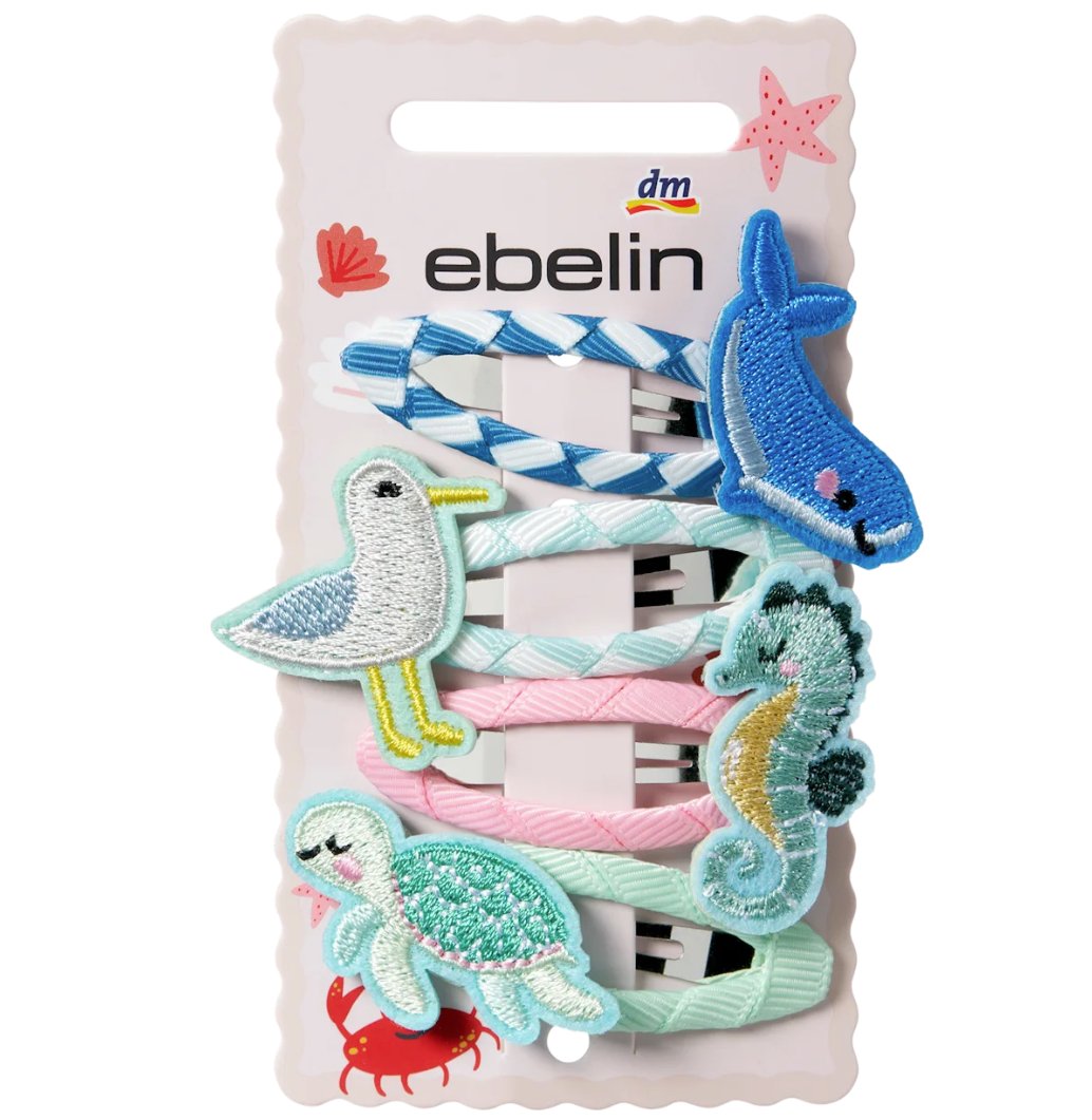 ebelin Haarclips Meerestiere, 4 St