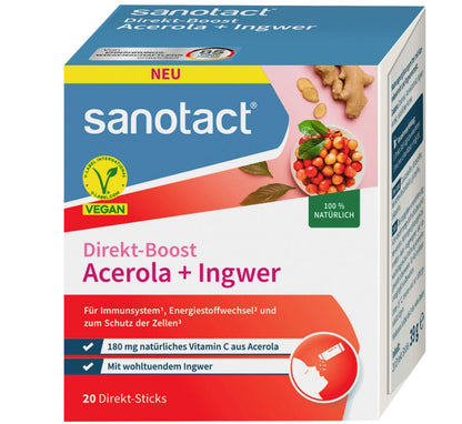 sanotact 針葉櫻桃生薑棒，20支，39克