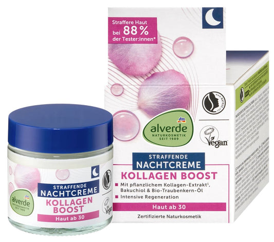 alverde NATURKOSMETIK Nachtcreme Kollagen Boost Gesichtscreme Kollagen Boost 50 ml