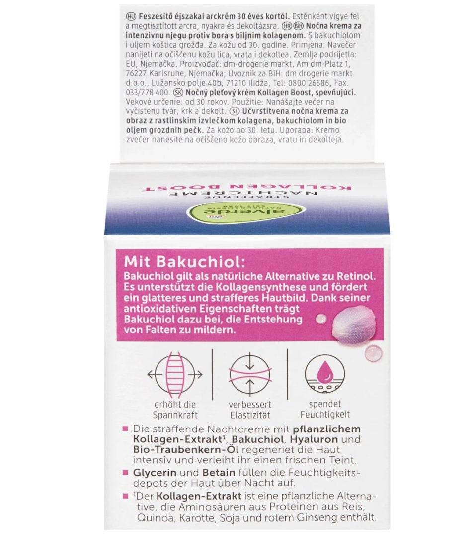 alverde NATURKOSMETIK Nachtcreme Kollagen Boost Gesichtscreme Kollagen Boost 50 ml