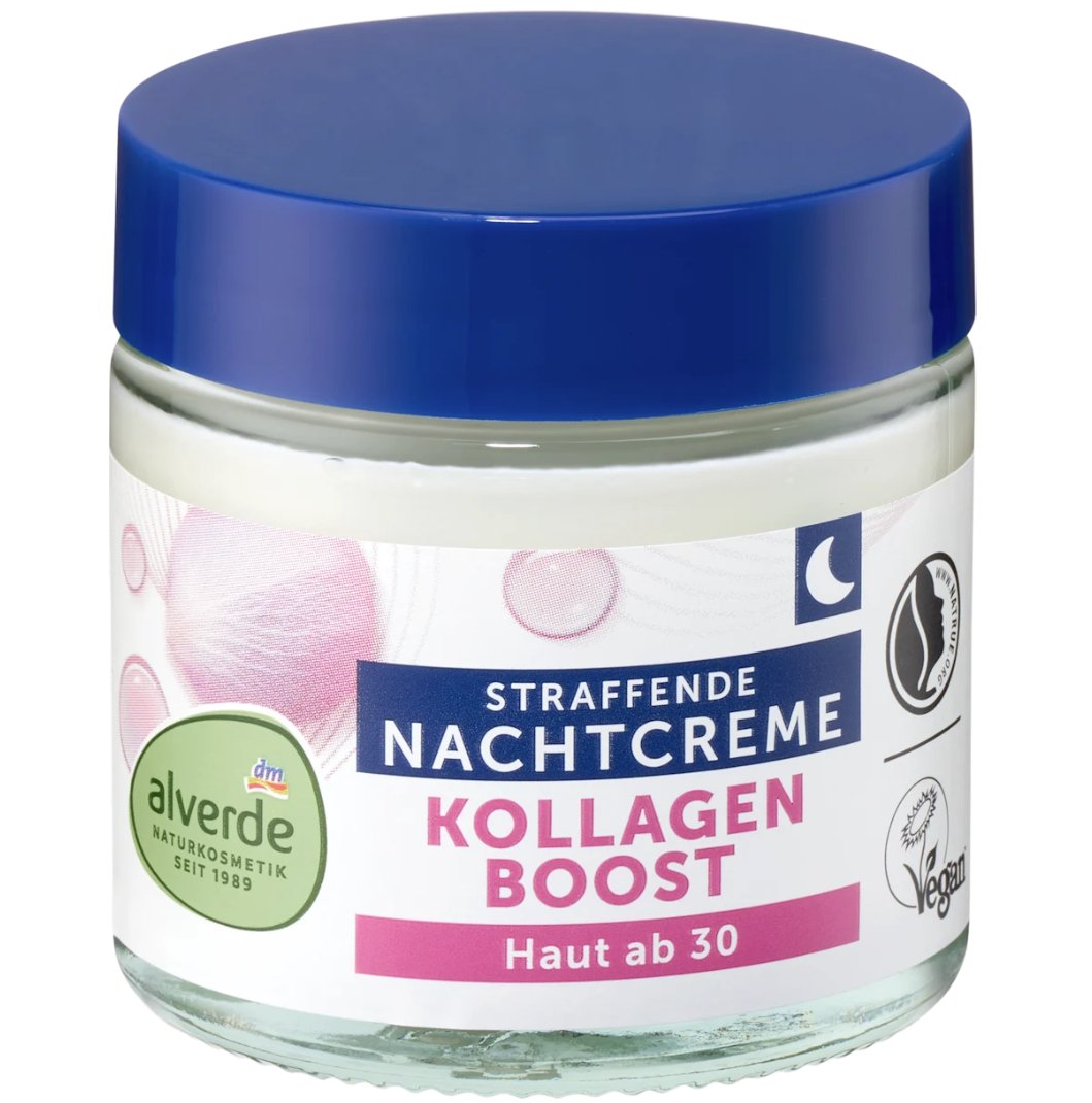 alverde NATURKOSMETIK Nachtcreme Kollagen Boost Gesichtscreme Kollagen Boost 50 ml