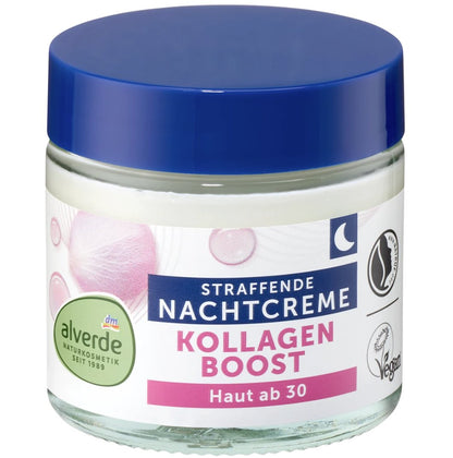 alverde NATURKOSMETIK Nachtcreme Kollagen Boost Gesichtscreme Kollagen Boost 50 ml