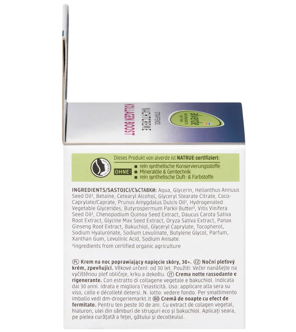 alverde NATURKOSMETIK Nachtcreme Kollagen Boost Gesichtscreme Kollagen Boost 50 ml