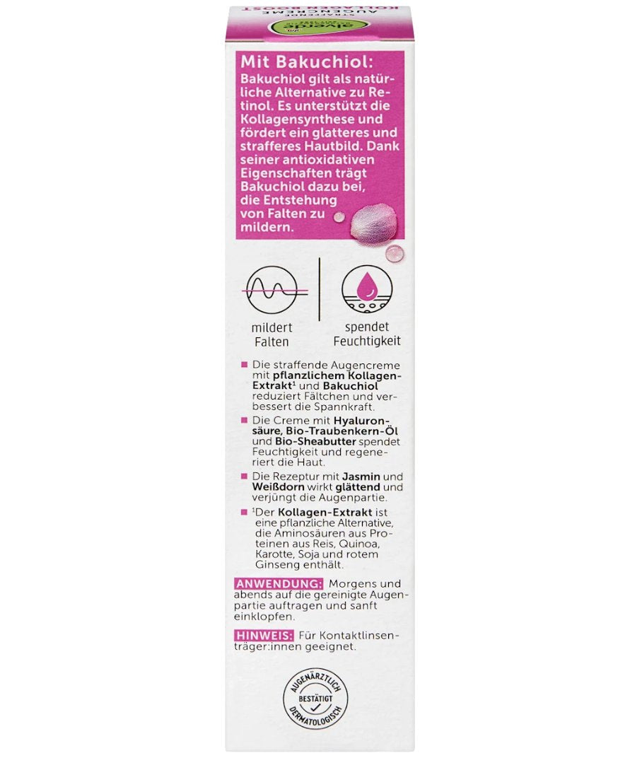 alverde NATURKOSMETIK Augencreme straffend Kollagen Boost 15 ml