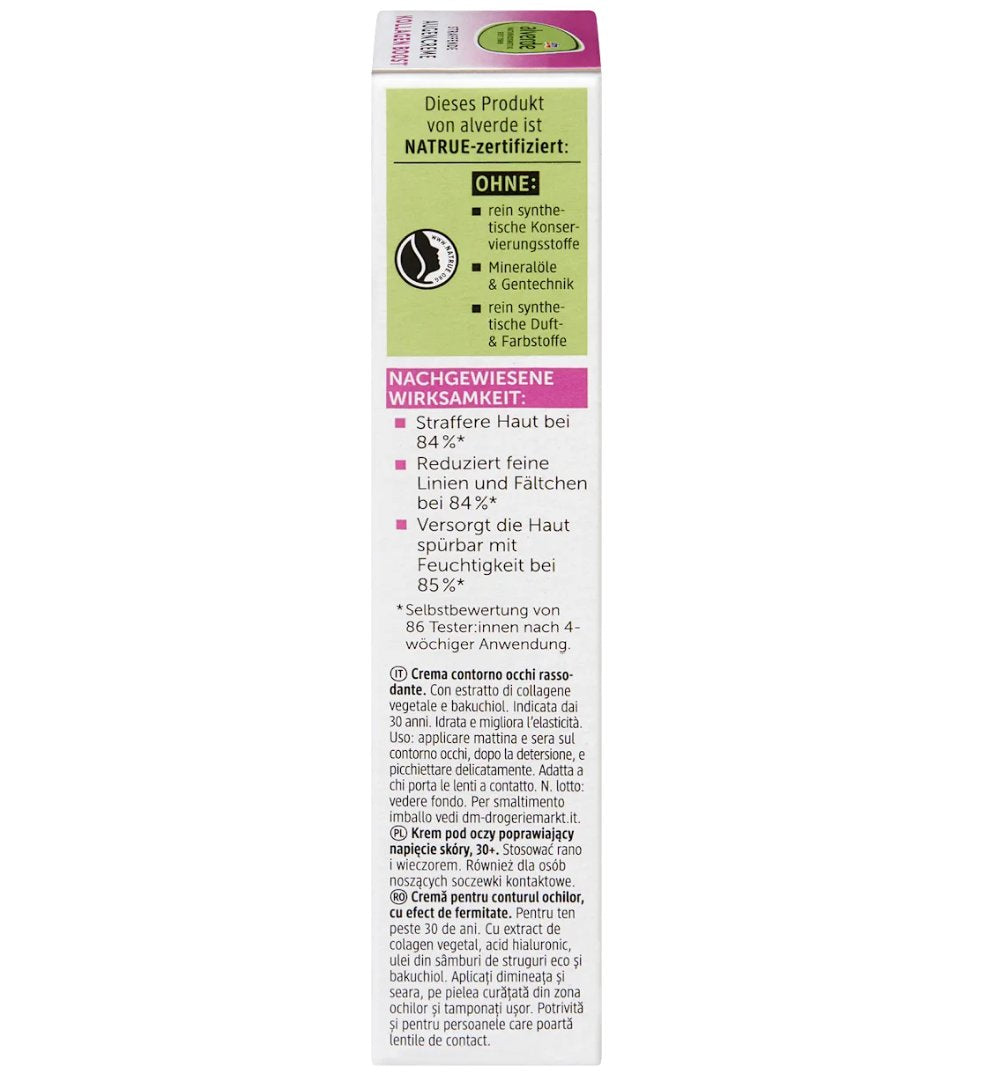 alverde NATURKOSMETIK Augencreme straffend Kollagen Boost 15 ml