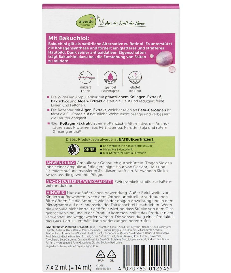 alverde NATURKOSMETIK Ampullenkur Kollagen Boost  (7x2 ml), 14 ml