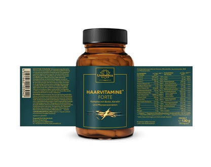 Unimedica Hair Vitamins Forte - Complex with Biotin, Vitamins, and Keratin, 180 Capsules