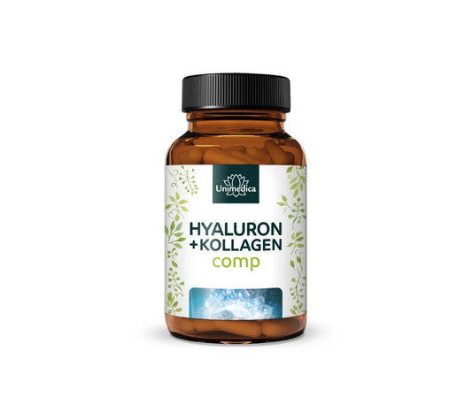 Unimedica Hyaluron + Kollagen comp - mit Silizium aus Bambus, Vitaminen und Mineralien, 180 Kapseln