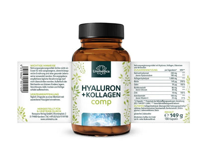Unimedica 玻尿酸膠原蛋白複合物 - 含竹子矽、維生素和礦物質，180 粒膠囊