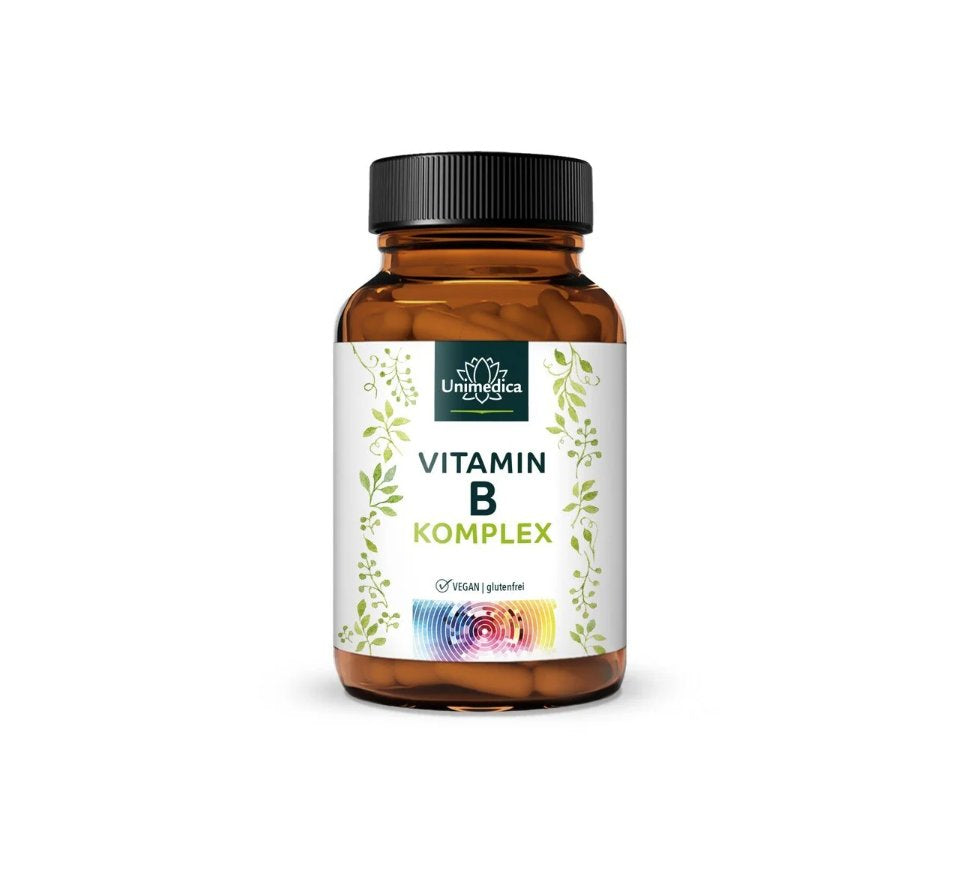 Unimedica Vitamin B Komplex hochdosiert – 180 Kapseln mit allen B-Vitaminen und Kofaktoren, Made in Germany, vegan
