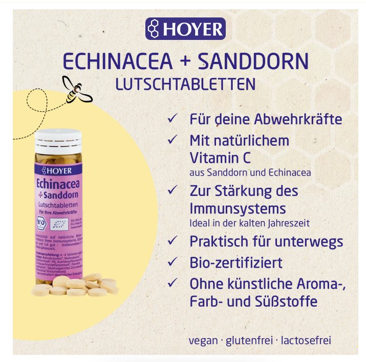 HOYER Echinacea + Sanddorn Lutschtabletten 60 Stück