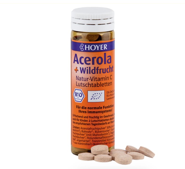 HOYER Acerola + Wildfrucht Lutschtabletten 60 Stück