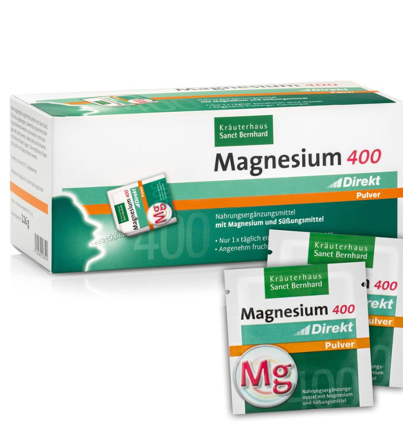 Sanct Bernhard Magnesium 400 Direkt-Pulver 60 x 2,1 g