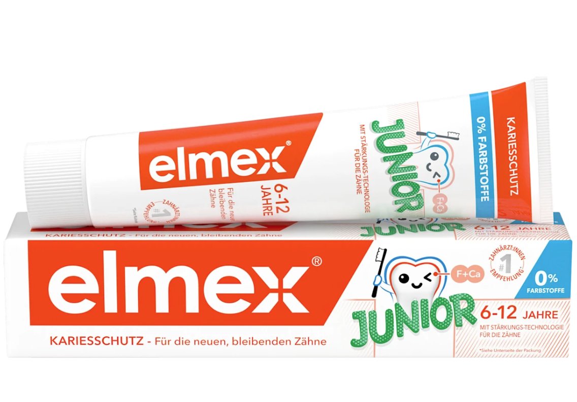 elmex Zahnpasta Kinder Junior, 6-12 Jahren, 75 ml