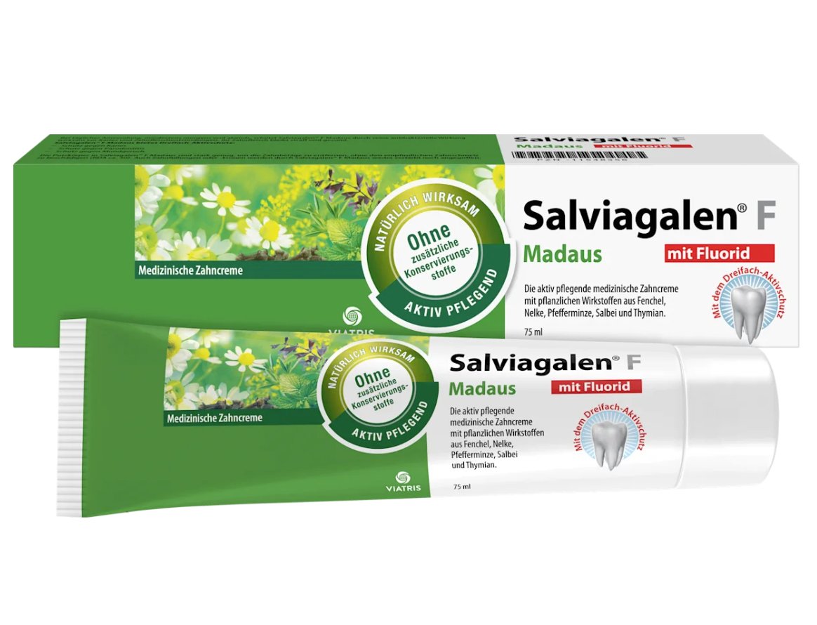 Salviagalen Zahncreme F 75ml – Pflanzliche Zahnpasta mit Fluorid & Kräuterextrakten
