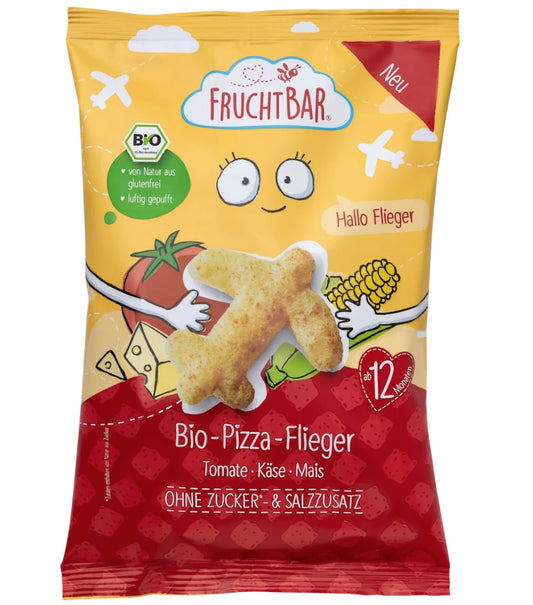FruchtBar Bio Pizza-Flieger mit Tomate, Käse & Mais – Knabbersnack für Kinder ab 12 Monaten