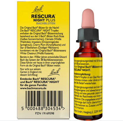 Bach RESCURA® Plus Bachblüten Nachtruhe Tropfen mit B-Vitaminen, 10 ml
