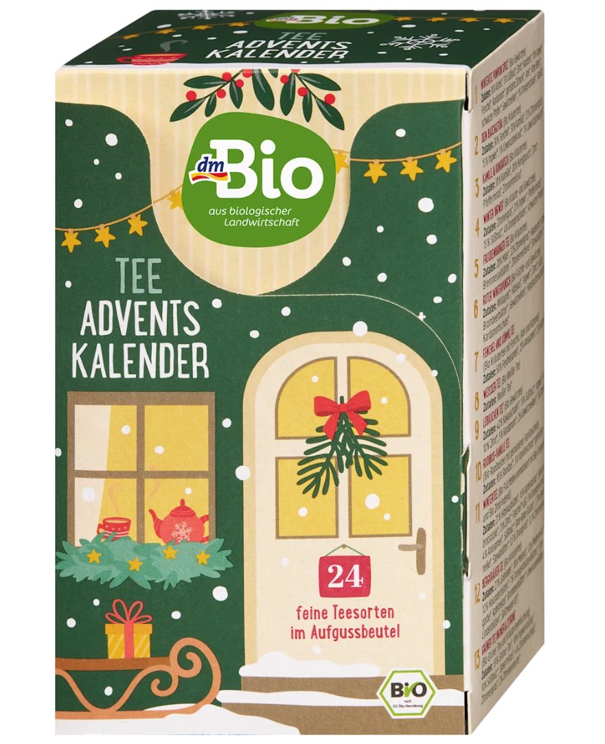dmBio Adventskalender 2026 Feine Teesorten, 24 Teebeutel