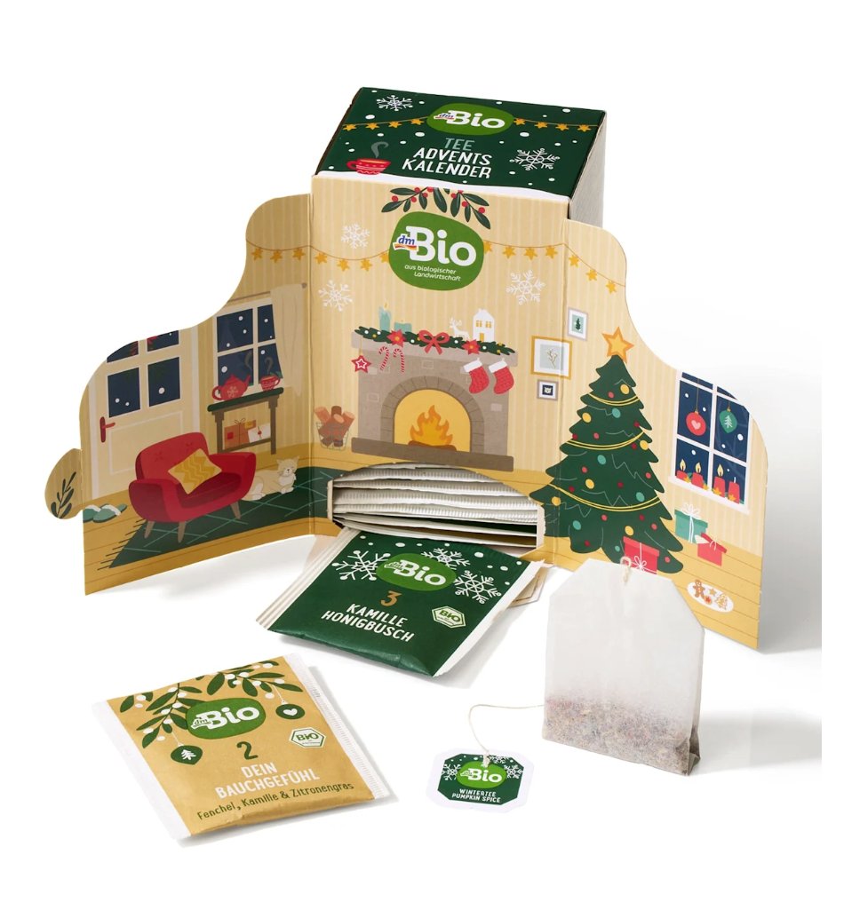 dmBio Adventskalender 2026 Feine Teesorten, 24 Teebeutel
