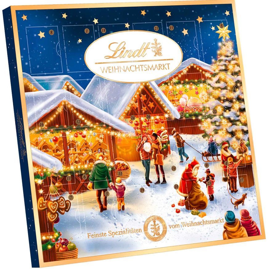 Lindt Weihnachtsmarkt Mini-Tisch-Adventskalender, 115 g