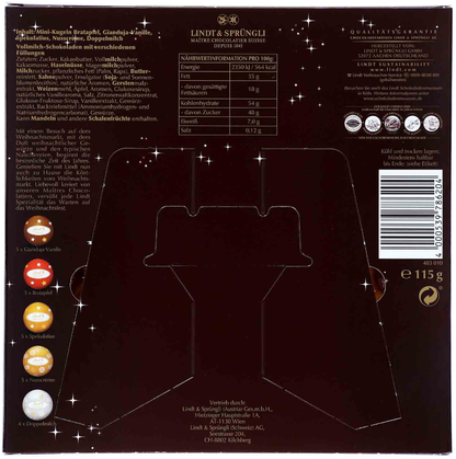 Lindt Weihnachtsmarkt Mini-Tisch-Adventskalender, 115 g