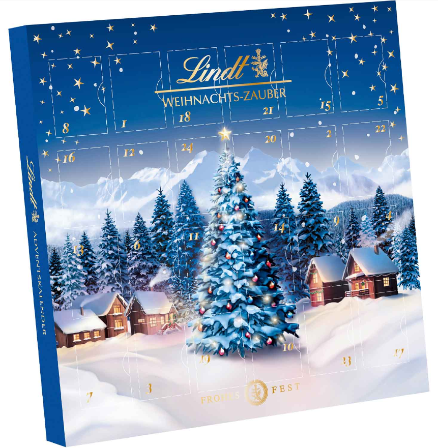 Lindt Weihnachts-Zauber Mini-Tisch-Adventskalender, 115 g
