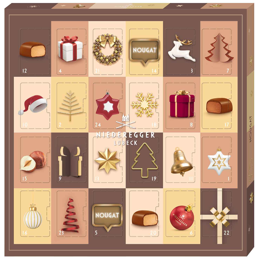 Niederegger Mini-Adventskalender Nougat, 180 g
