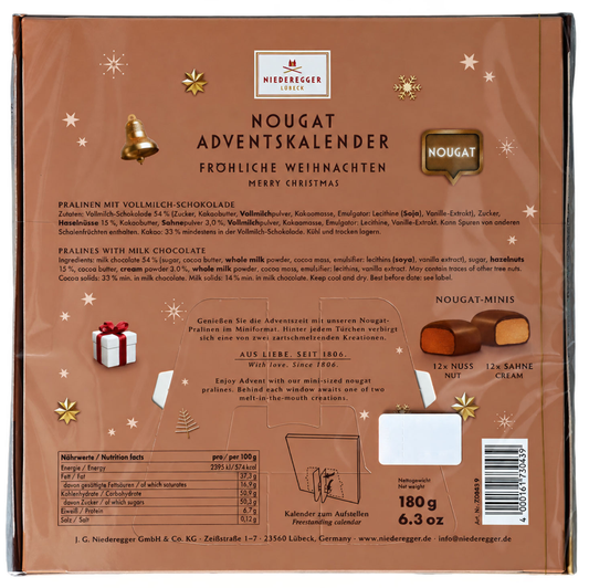 Niederegger Mini-Adventskalender Nougat, 180 g