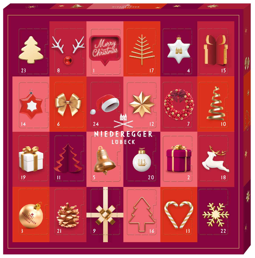 Niederegger Mini Advent Calendar Glamour, 168 g