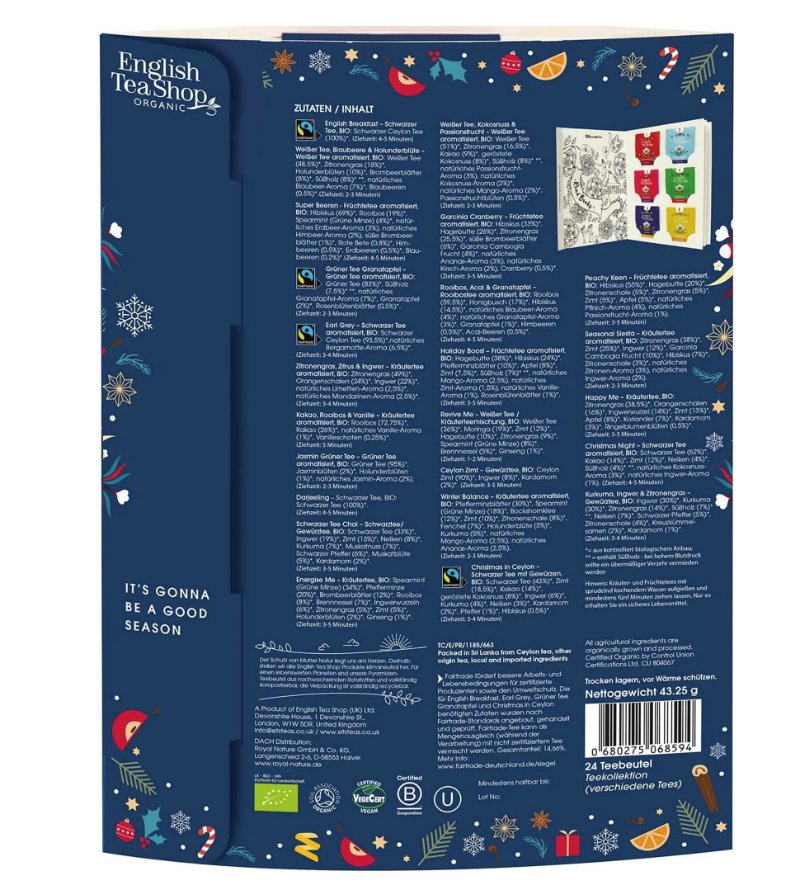 English Tea Shop Bio-Tee Adventskalender Feel Good, 24 Tees