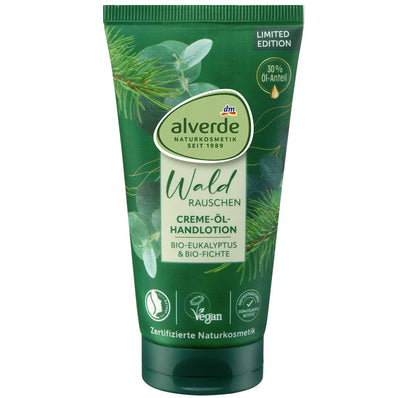 alverde NATURKOSMETIK Handcreme Waldrauschen mit Bio-Mandelöl – für strapazierte Hände – 75 ml