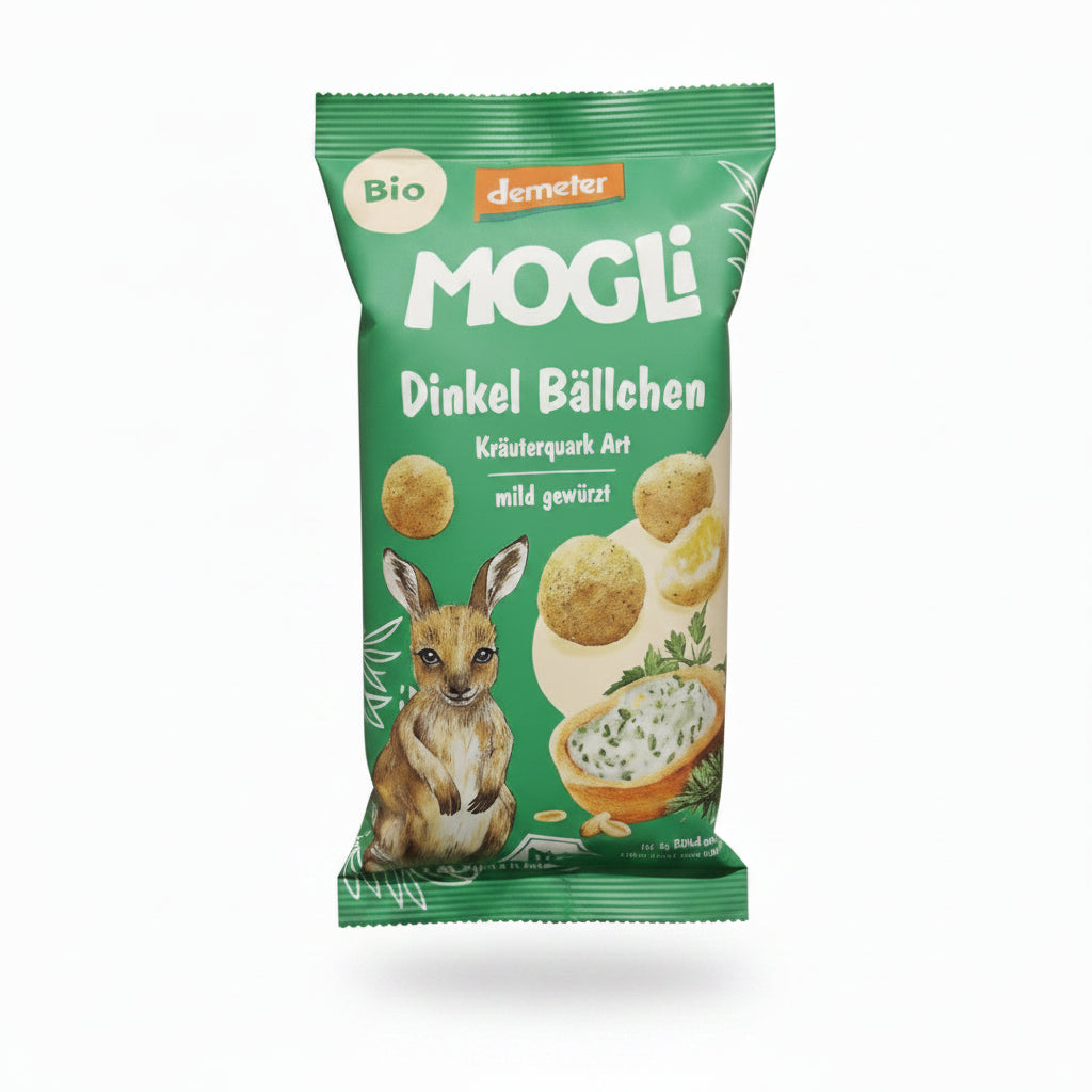 MOGLi 有機 Dinkel 小球球 40g（優格草本風味）｜3 歲以上兒童天然零食