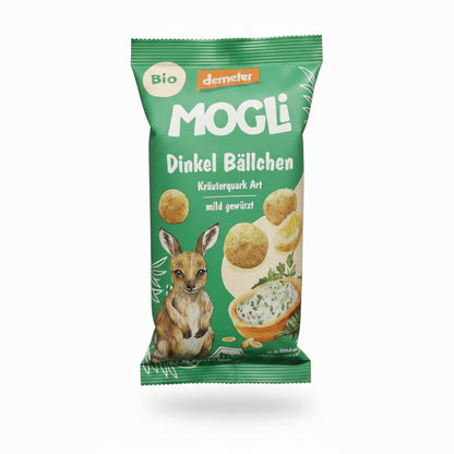 MOGLi 有機 Dinkel 小球球 40g（優格草本風味）｜3 歲以上兒童天然零食
