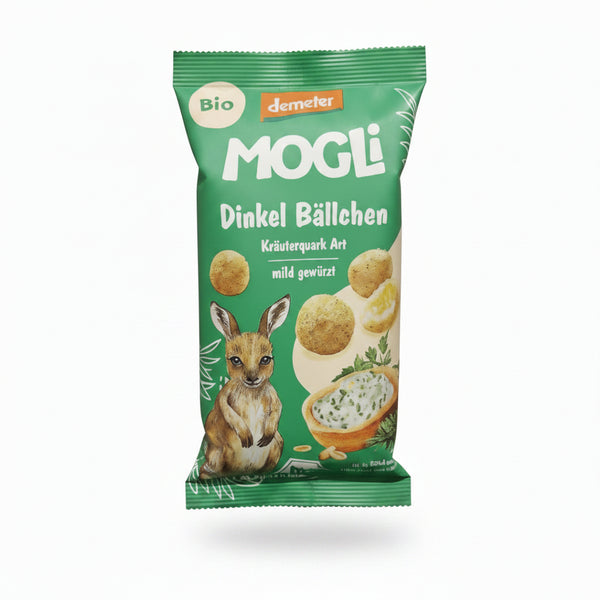 MOGLi Bio Dinkel Bällchen Kräuterquark | Kindersnack ab 3 Jahren