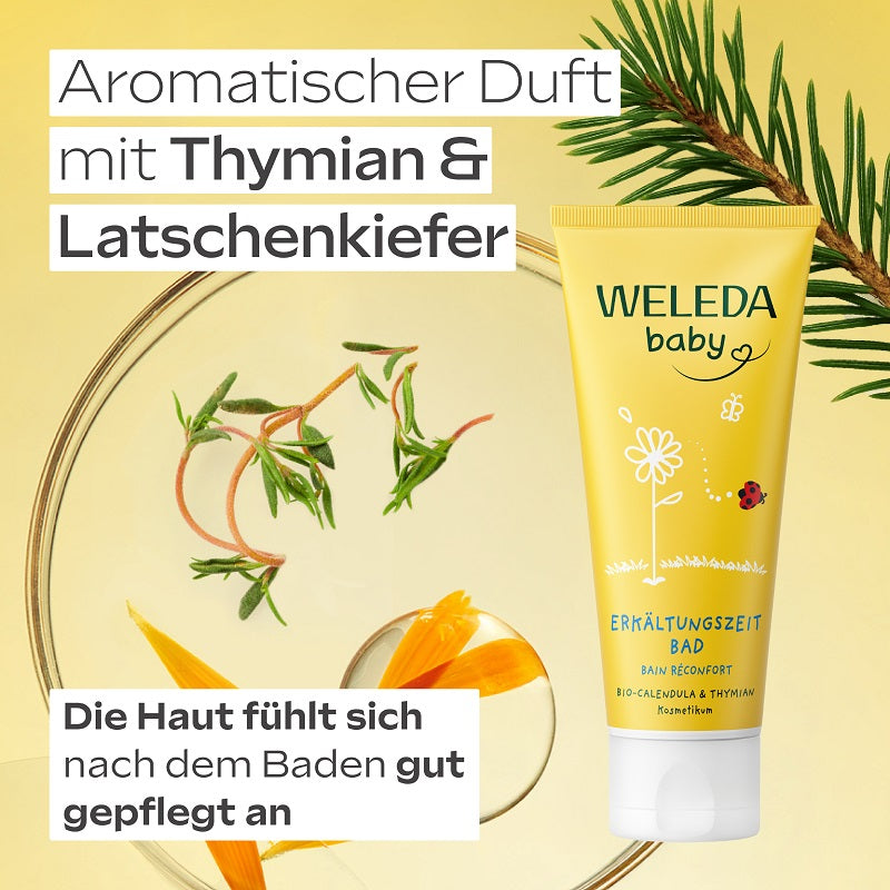 WELEDA baby Baby Erkältungszeit Bad Calendula, 75 ml