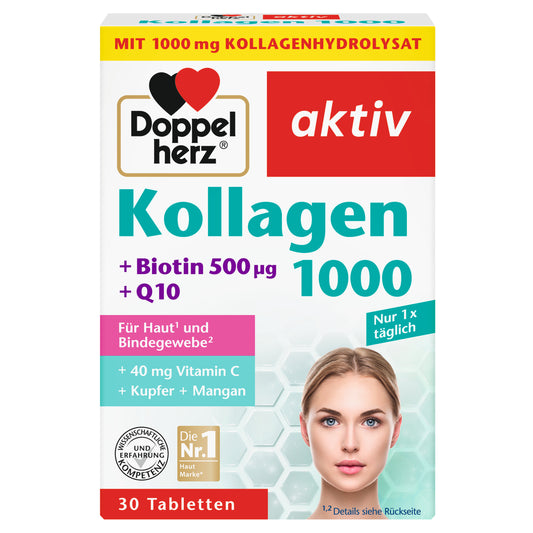 doppelherz Collagen 1000 Biotin + Q10, 30 tablets